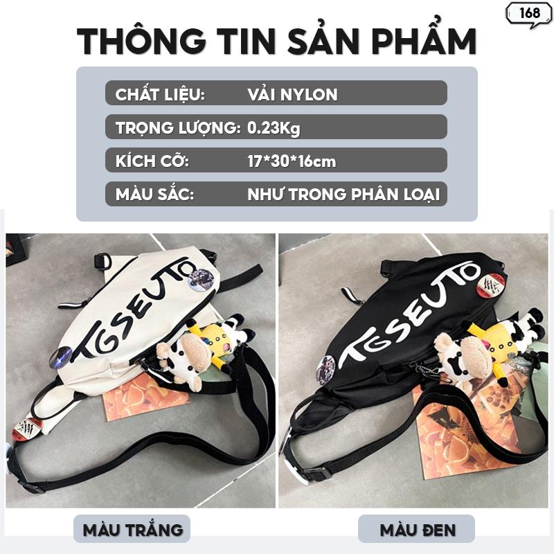 Túi Bao Tử Đeo Chéo Unisex Thời Trang Phong Cách Đường Phố Dung Tích Chứa Lớn 168