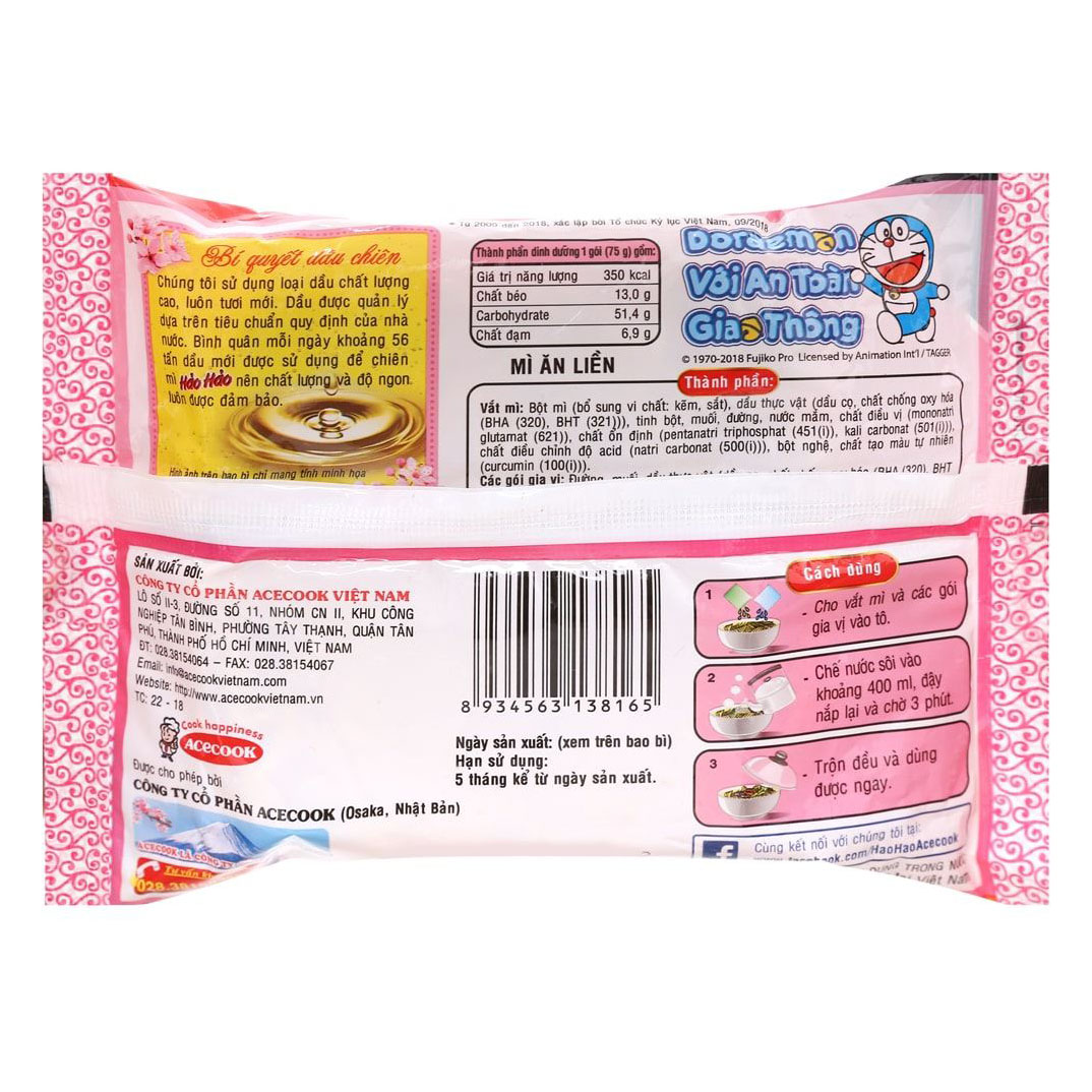 Thùng 30 Gói Mì Hảo Hảo Tôm Chua Cay 75g