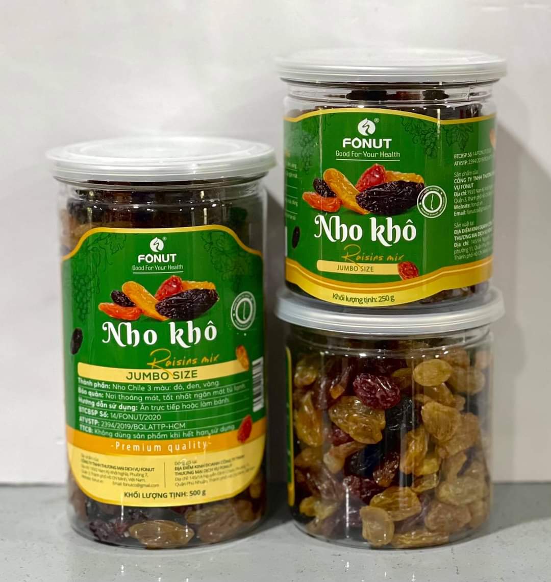 Nho Khô Chile 3 màu hộp 500gr