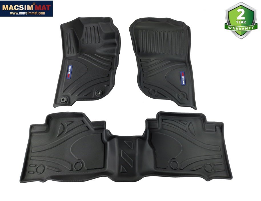 Thảm lót sàn xe ô tô dành cho Mitsubishi Pajero Sport 2015 - nay Nhãn hiệu Macsim chất liệu nhựa TPV cao cấp màu đen BẢN 2 CẦU