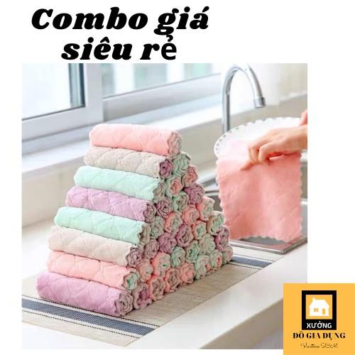 Khăn lau bếp đa năng lau tay, bát đĩa, cốc chén siêu thấm nước, lau sạch mọi vết bẩn