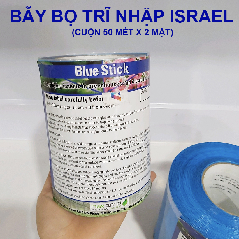 Keo Bẫy Xanh Diệt Bọ Trĩ nhập khẩu Israel Blue Trap (Combo 10 mét) gây hại nông nghiệp với thời gian trên 8 tháng chịu mưa nắng và nước tưới