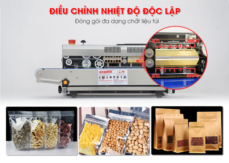Máy hàn miệng túi Kunba SMT-150W NEWSUN - Hàn nằm in date chìm đa năng - Hàng chính hãng