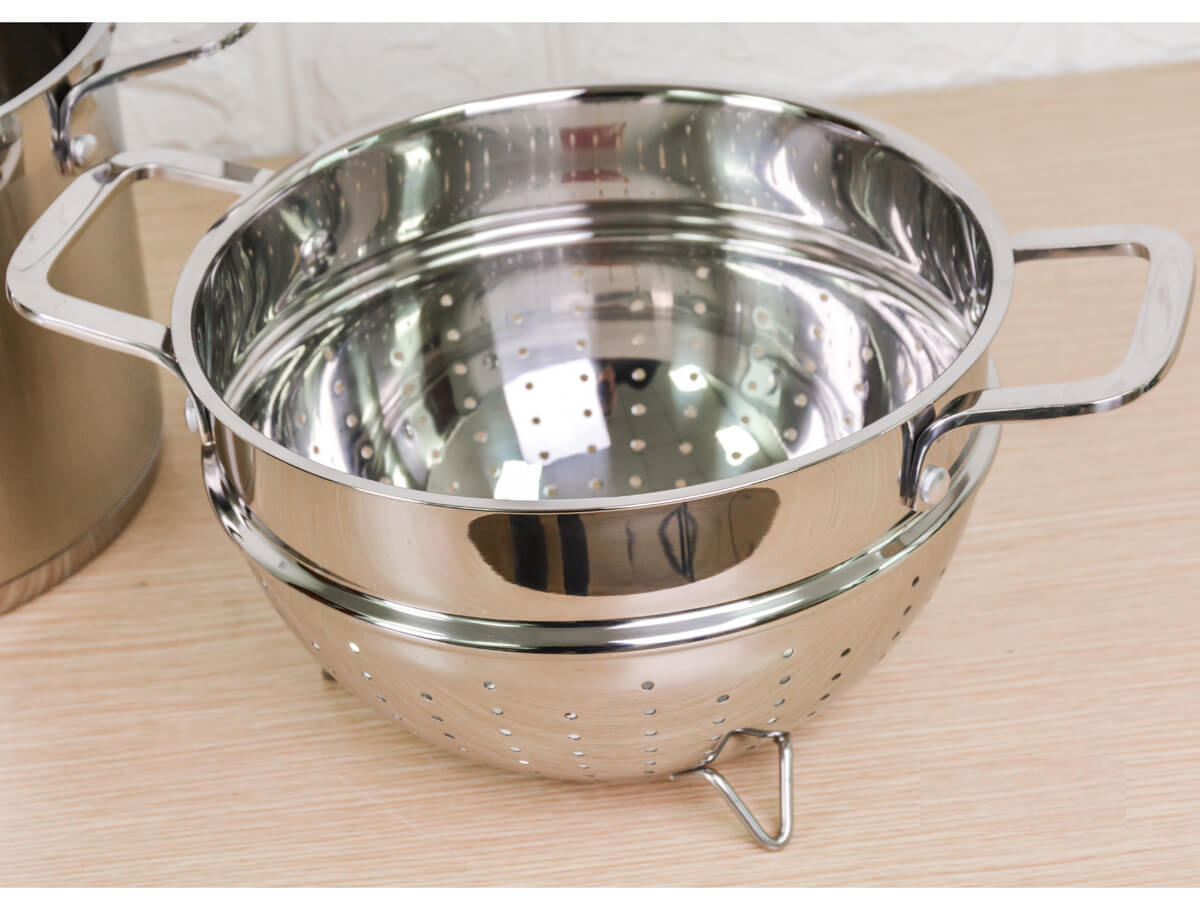 Bộ nồi xửng hấp Inox 304 Elmich EL3361 26cm nắp kính dùng bếp từ - Hàng chính hãng
