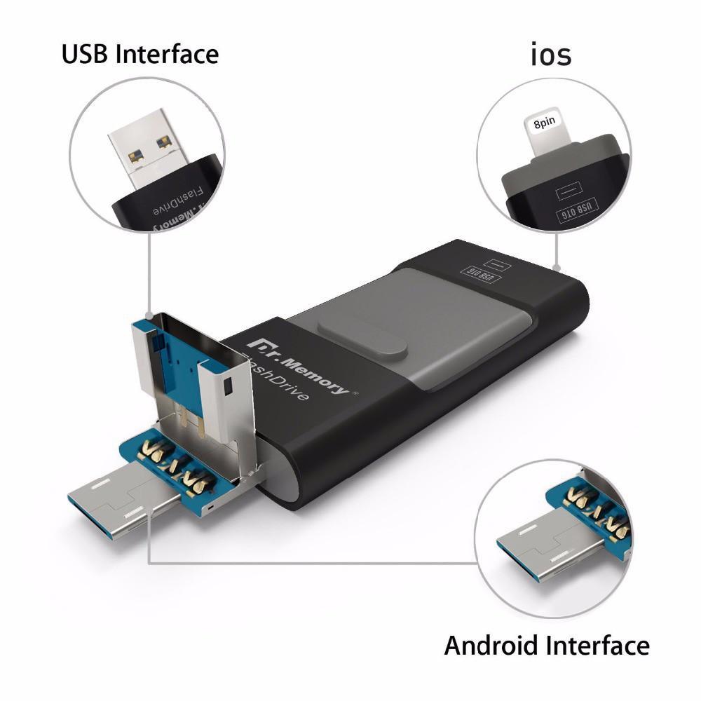 Usb 3 trong 1 gồm Otg Usb I-Flash Drive thích hợp cho Iphone Ipad Pc