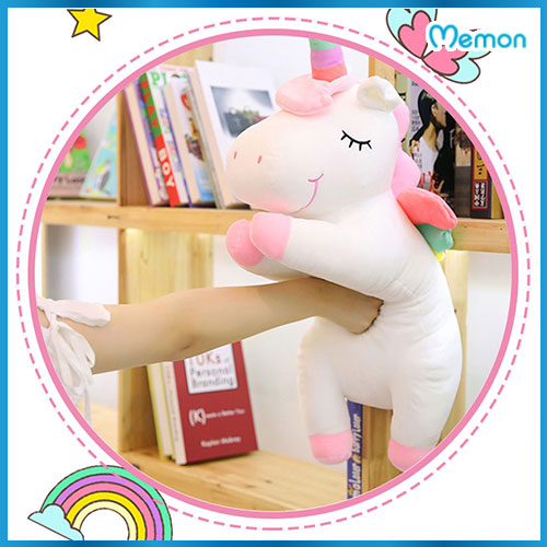 Gấu bông Unicorn cao cấp - Hàng chính hãng Memon - Đồ chơi thú nhồi bông Unicorn, Bông gòn PP 3D tinh khiết vải nhung mềm mịn, co dãn 4 chiều, sản phẩm bền đẹp, dễ sử dụng, an toàn cho bé