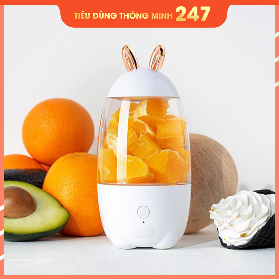 Máy xay sinh tố cầm tay đa năng tai thỏ xinh xắn Bunny  ( 50W - 300ml ) - Hàng Chính Hãng