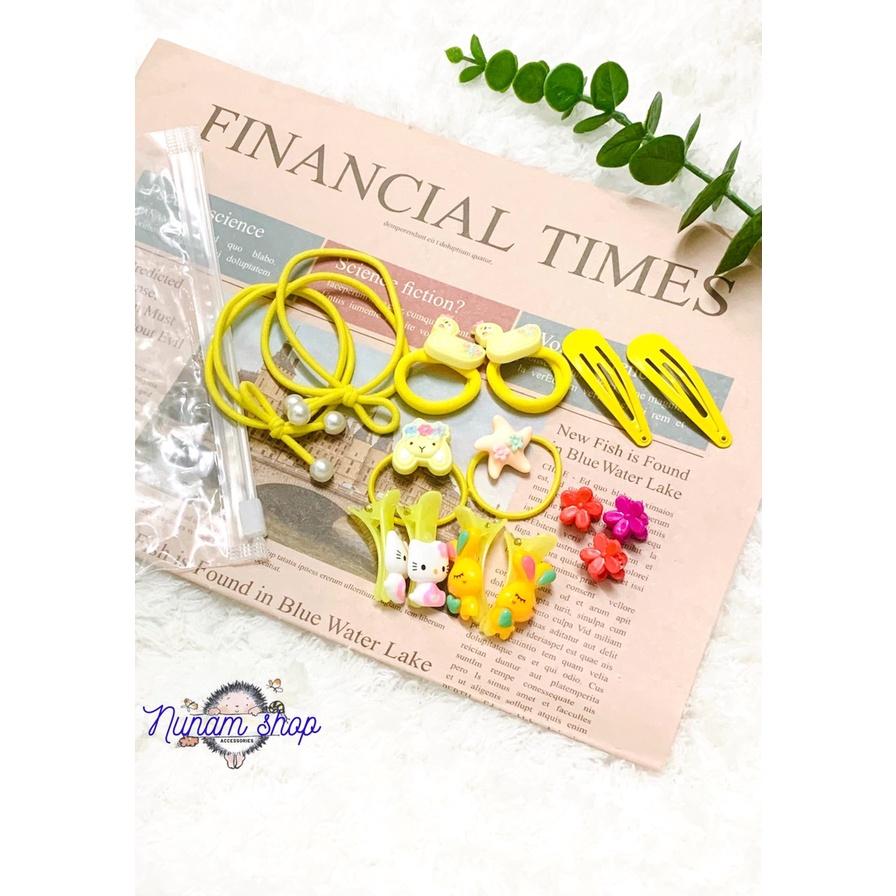 SET 15 - KẸP VÀ CỘT TÓC ĐỦ LOẠI PHỐI THEO MÀU - NUNAM SHOP