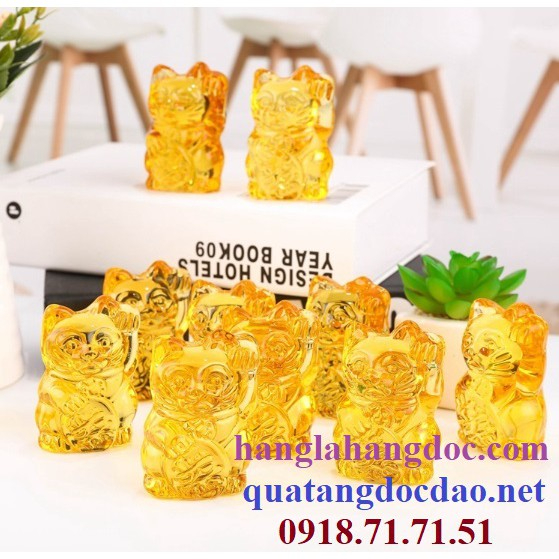 Mèo vẫy tay thần tài pha lê biểu tượng của sự tài lộc & hưng thịnh