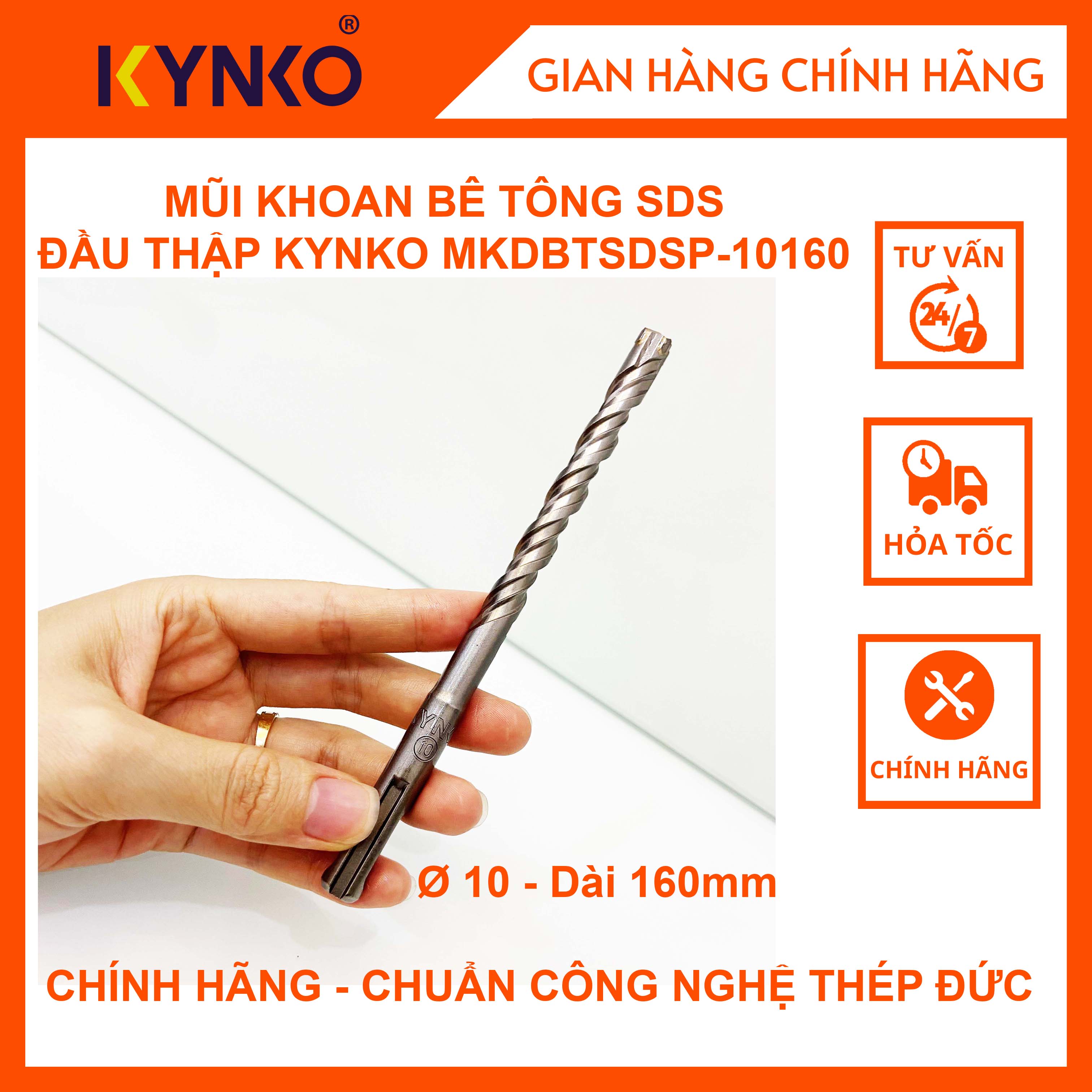 MŨI KHOAN BÊ TÔNG SDS - ĐẦU CHỮ THẬP KYNKO MKDBTSDSP-10160