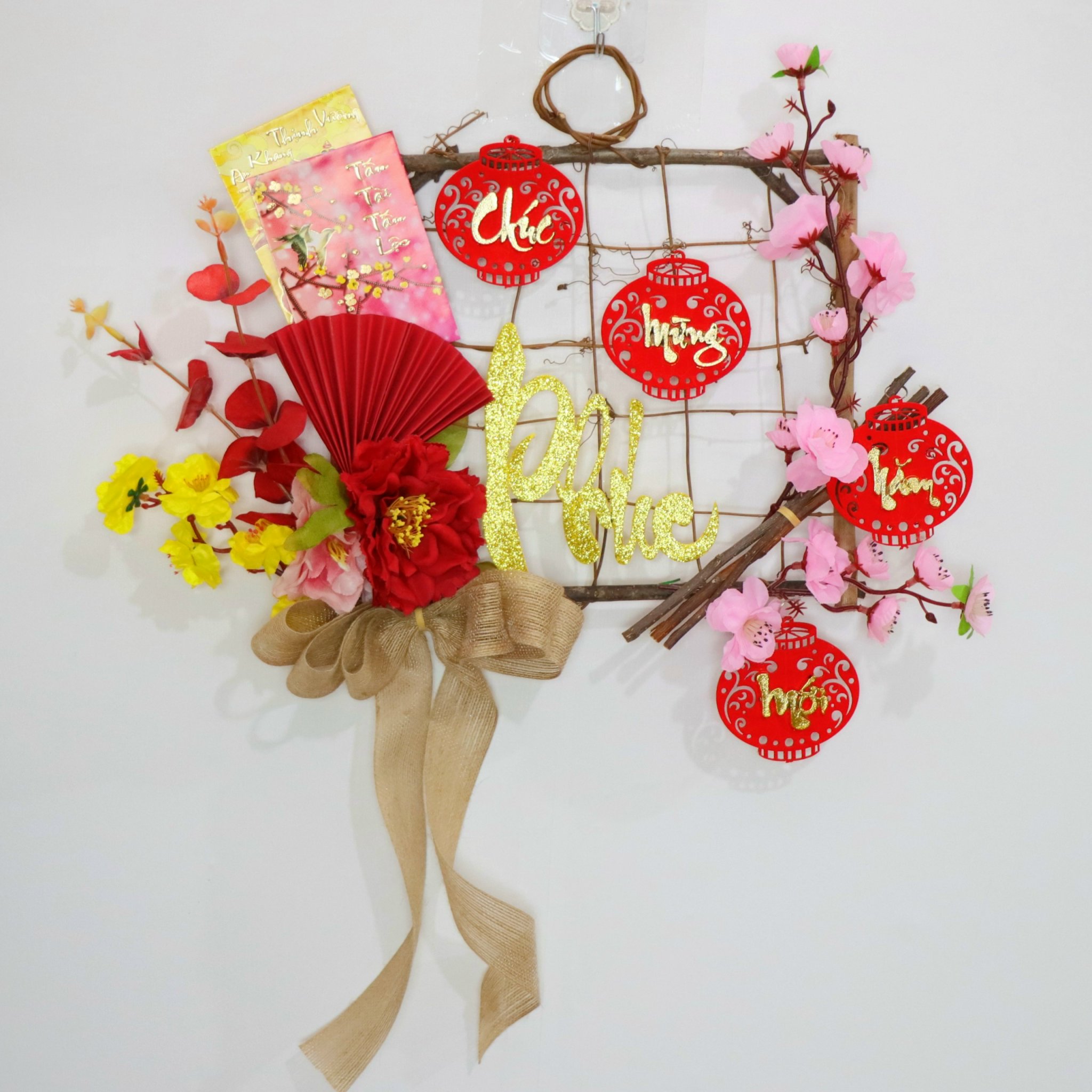 Khung hoa trang trí tết mừng xuân H61
