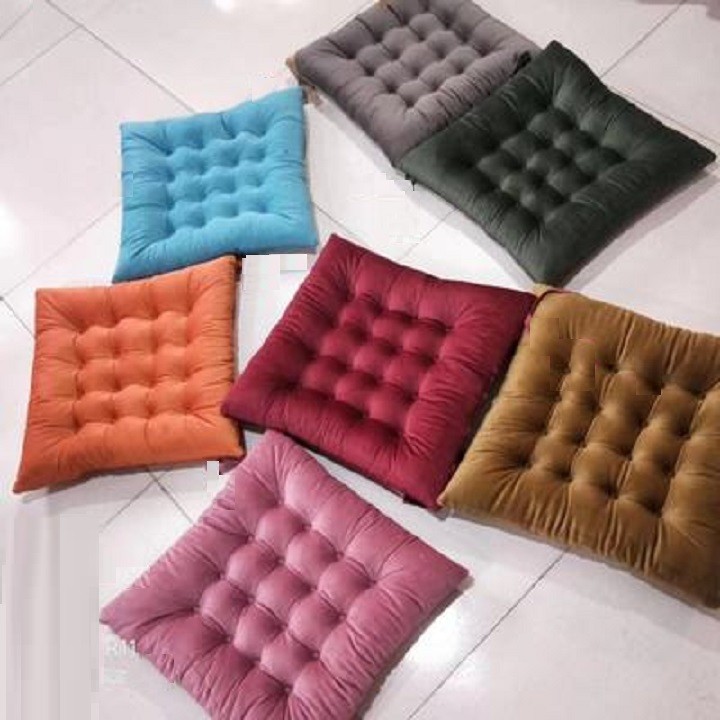 Nệm nhung lót ghế ngồi văn phòng, đệm tựa lưng sofa hình vuông kiểu dáng hiện đại với nhiều màu sắc khác nhau - Đệm lót ngồi êm ái, giữ nhiệt tốt cho mùa thu đông