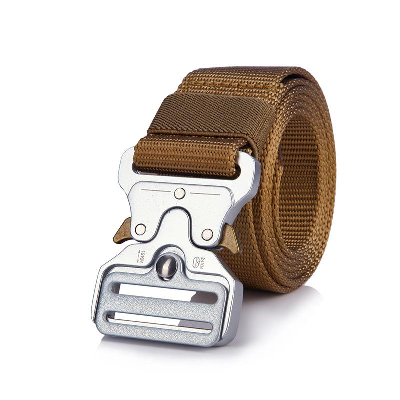 Đai Quân Sự Chiến Thuật Quân Đội Chiến Đấu Nylon Thắt Lưng Khóa Kim Loại Thiết Bị Huấn Luyện Hạng Nặng Mang Theo Đai Có Thể Điều Chỉnh Color: Army green