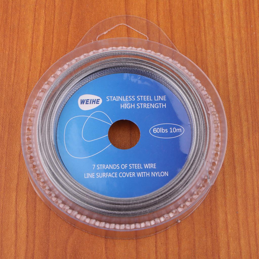 2pcs Fishing Wire Leader Gear Nylon Coated Stainless Steel 10m/32feet Length