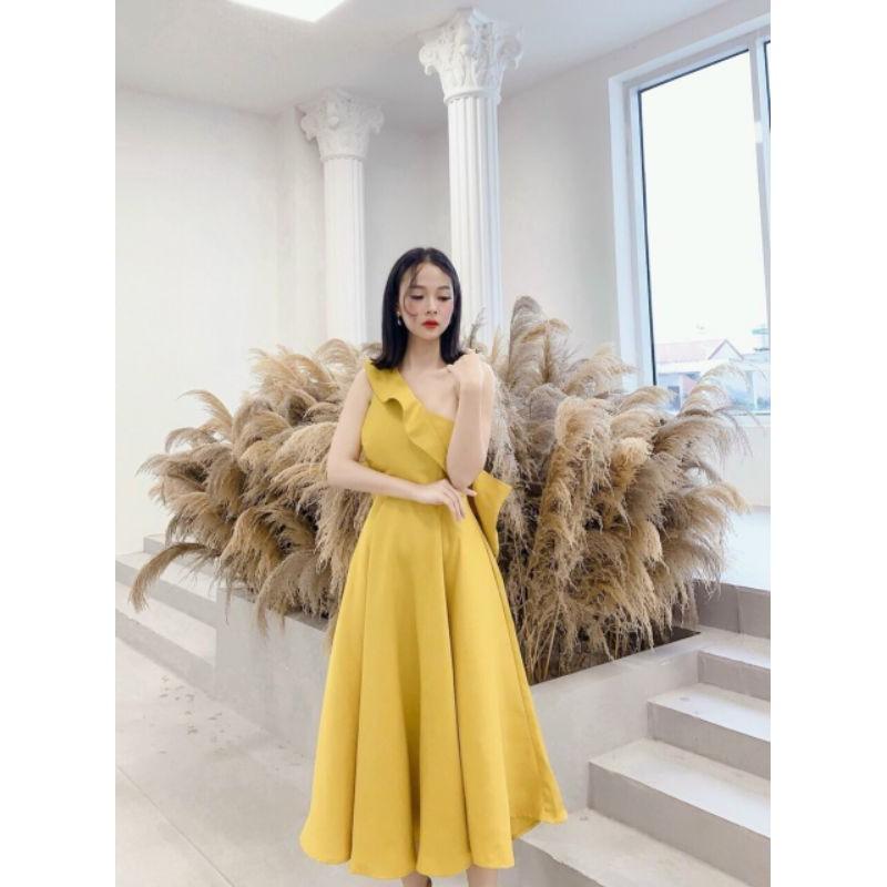 Đầm xòe đi tiệc kèm nơ sau lưng