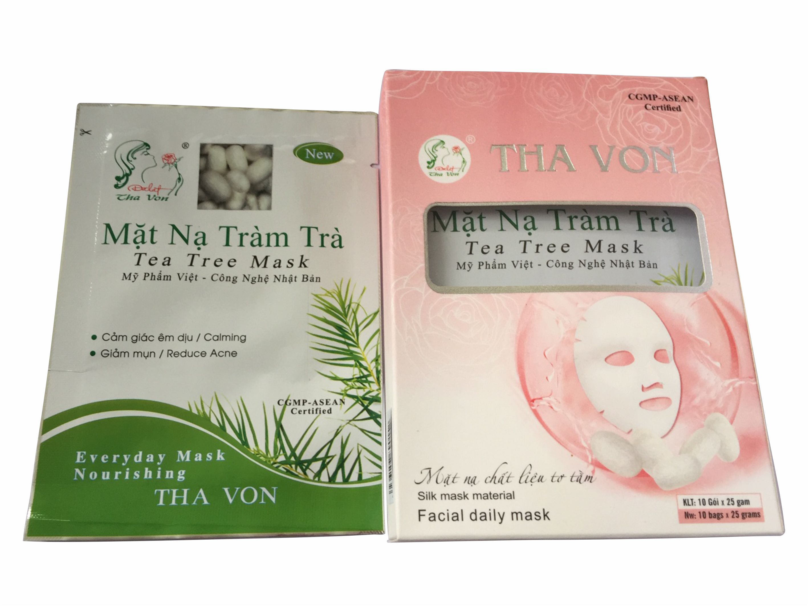 Mặt Nạ Tràm Trà  Dalat Tha Von Hộp 10 Gói chất liệu lụa