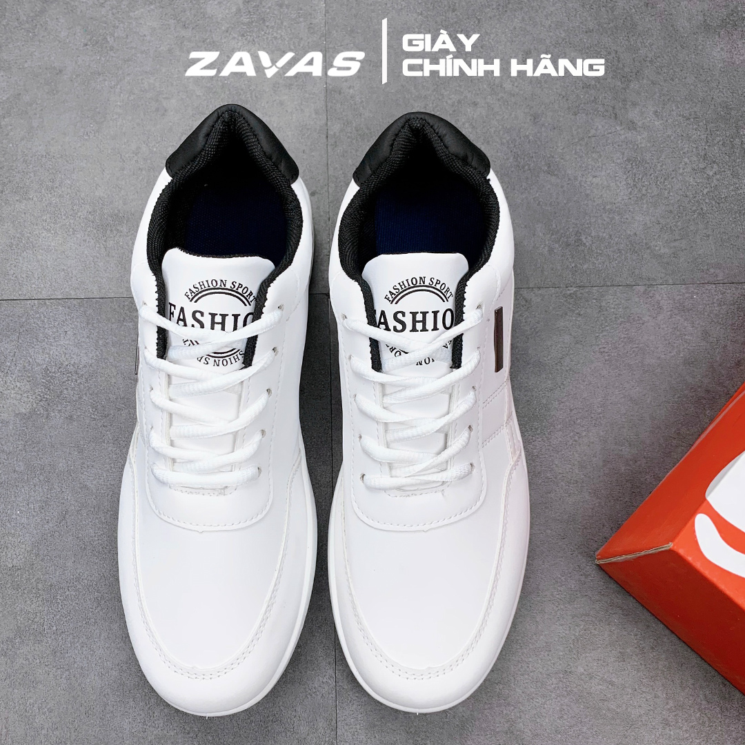 Giày thể thao nam màu trắng bằng da, from gọn thương hiệu ZAVAS - S414 - Hàng chính hãng