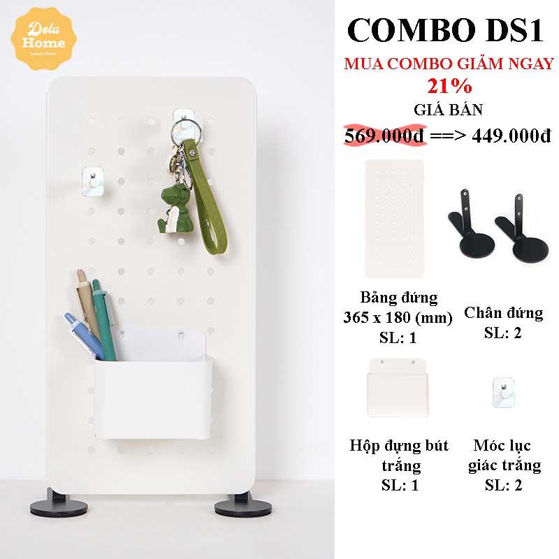 BẢNG LỖ PEGBOARD KIM LOẠI SƠN TĨNH ĐIỆN CAO CẤP KÈM CHÂN ĐỨNG - DỌN DẸP GÓC LÀM VIỆC VÀ DECOR KHÔNG GIAN SỐNG