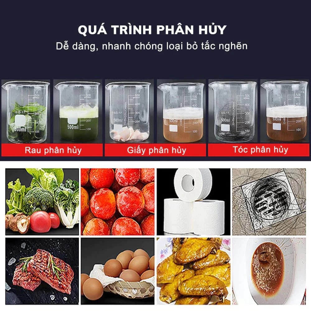 Bột Thông Cống Hỗ Trợ Làm Sạch Tắc Nghẽn Bồn Cầu, Đường Ống Nhanh Gấp 5 Lần Và Khử Mùi Hôi Hiệu Quả