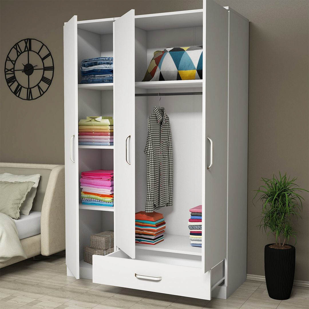 Tủ quần áo gỗ hiện đại SMLIFE Cylat | Gỗ MDF dày 17mm chống ẩm | D120xR47xC180cm