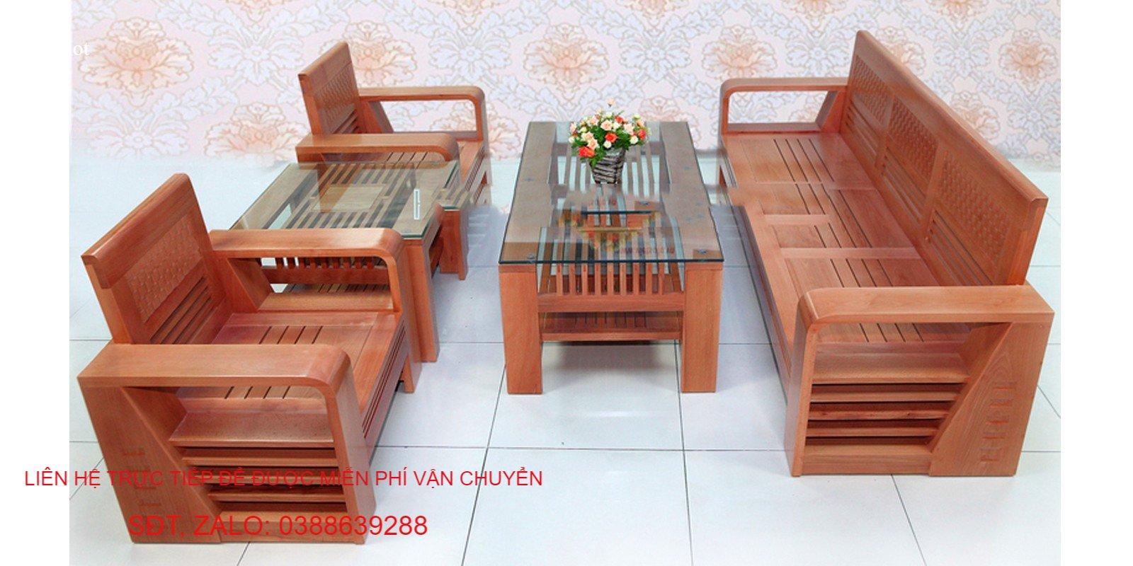 sofa-salon-bàn ghế phòng khách gỗ sồi nan cót