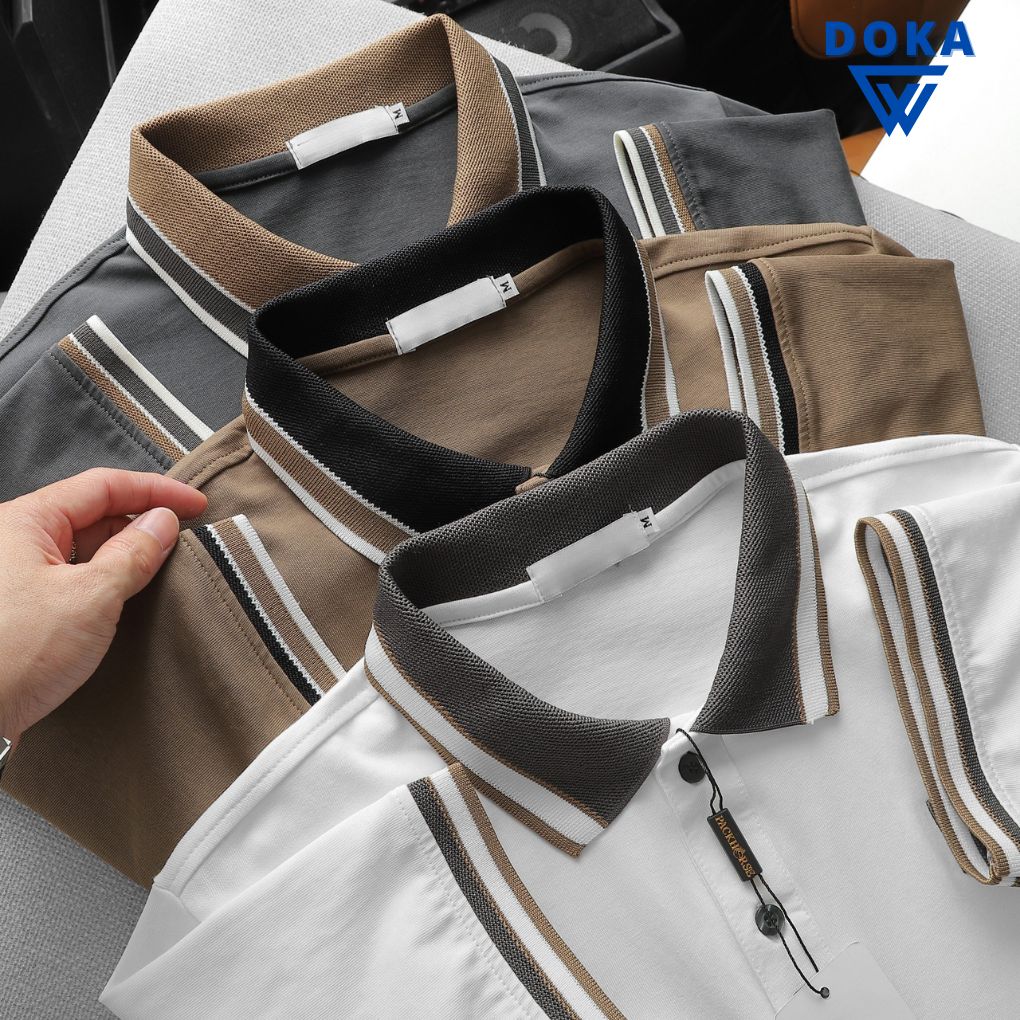 Áo Thun Nam Cổ Bẻ Pack Horse Thêu Nổi Logo Chữ KK thời trang Doka PSA25