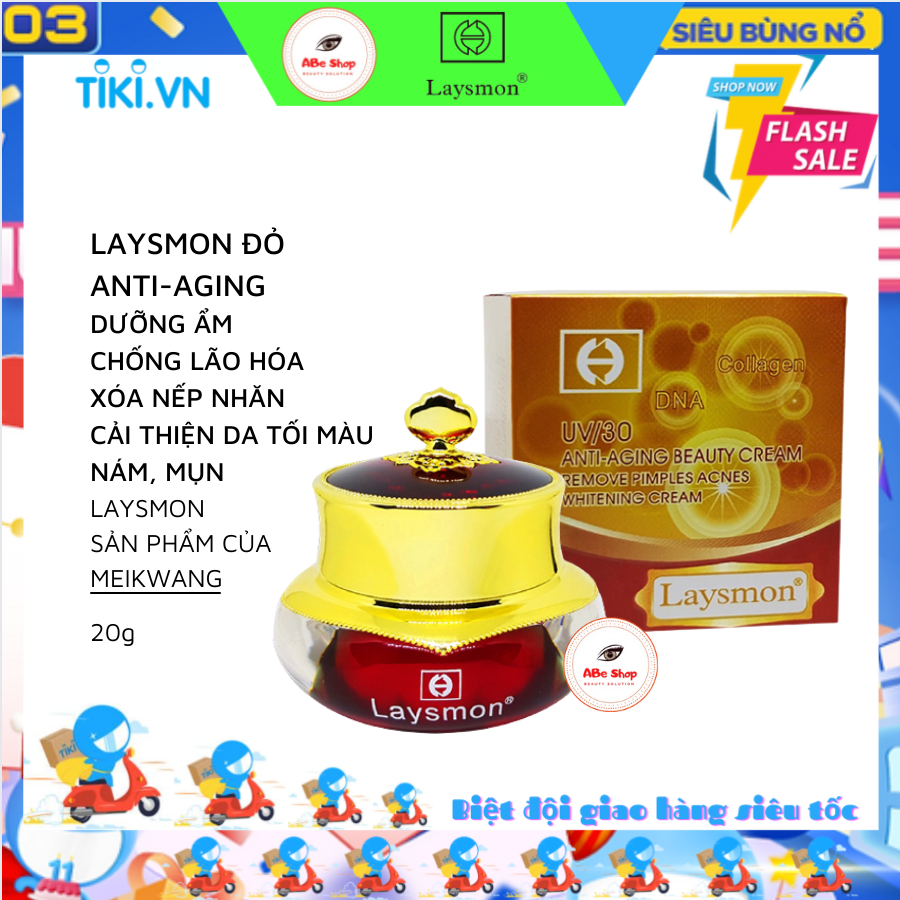 Kem LAYSMON UV/30 - ANTI-AGING BEAUTY CREAM 20G Chống Lão Hóa - Giảm Nếp Nhăn - Trắng Da - Ngừa Mụn - Giảm Tác Nhân Gây Mụn