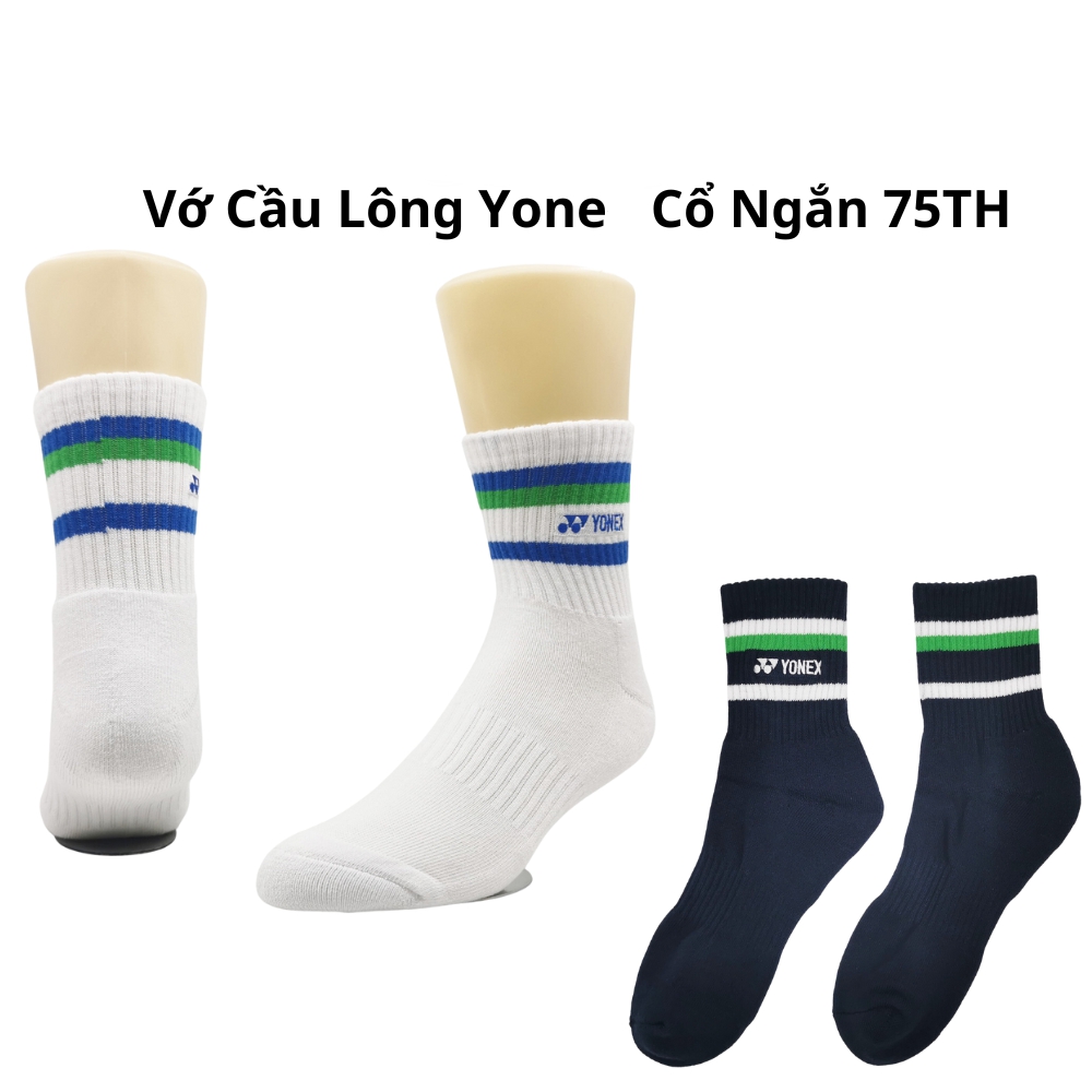 Vớ Cầu Lông, Tennis Yone 75TH Cao Cấp Loại 1 - Cổ Ngắn Tới Mắt Cá , Vớ Dày , Êm , Thấm Hút Mồ Hôi Cực Tốt