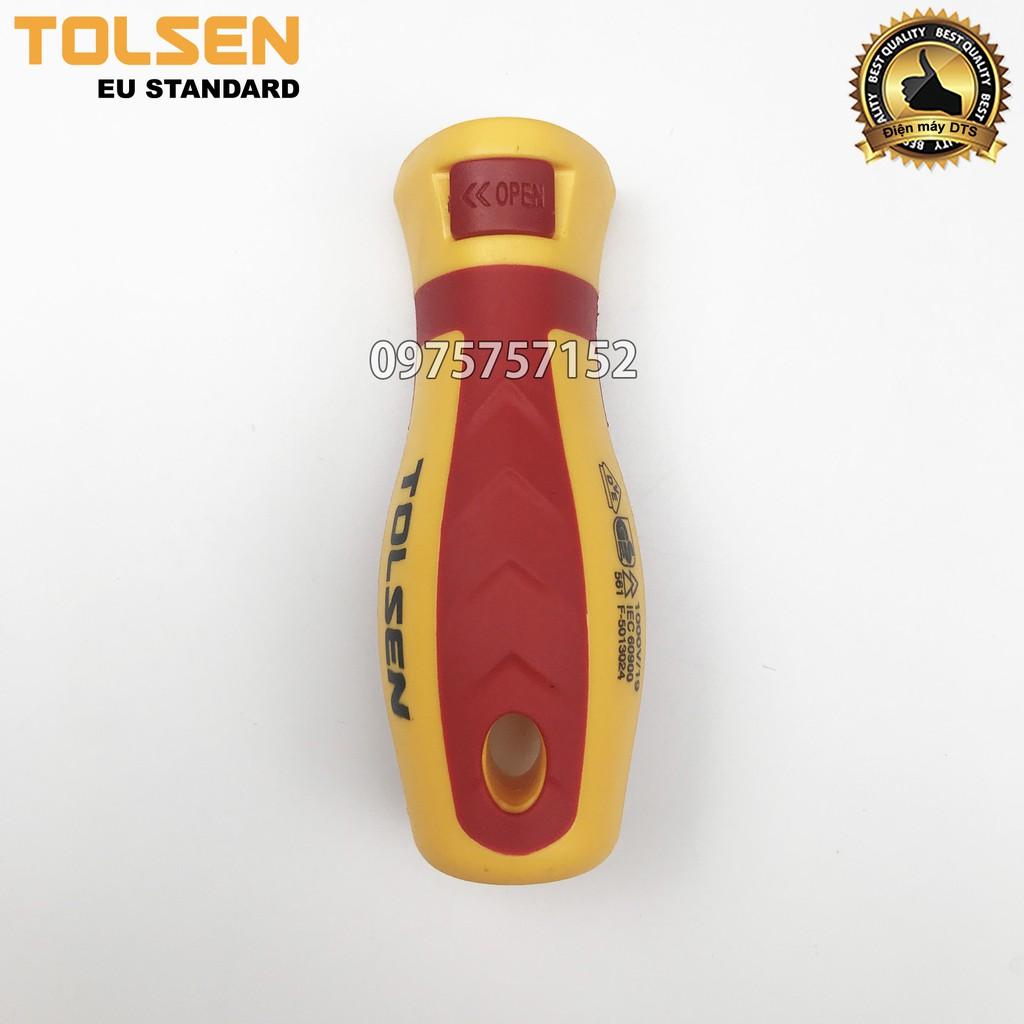 Bộ tô vít cách điện VDE GS 1000V Tolsen 13 chi tiết tuốc nơ vít dẹp bake, tô vít thử điện – Tiêu chuẩn xuất khẩu Châu Âu