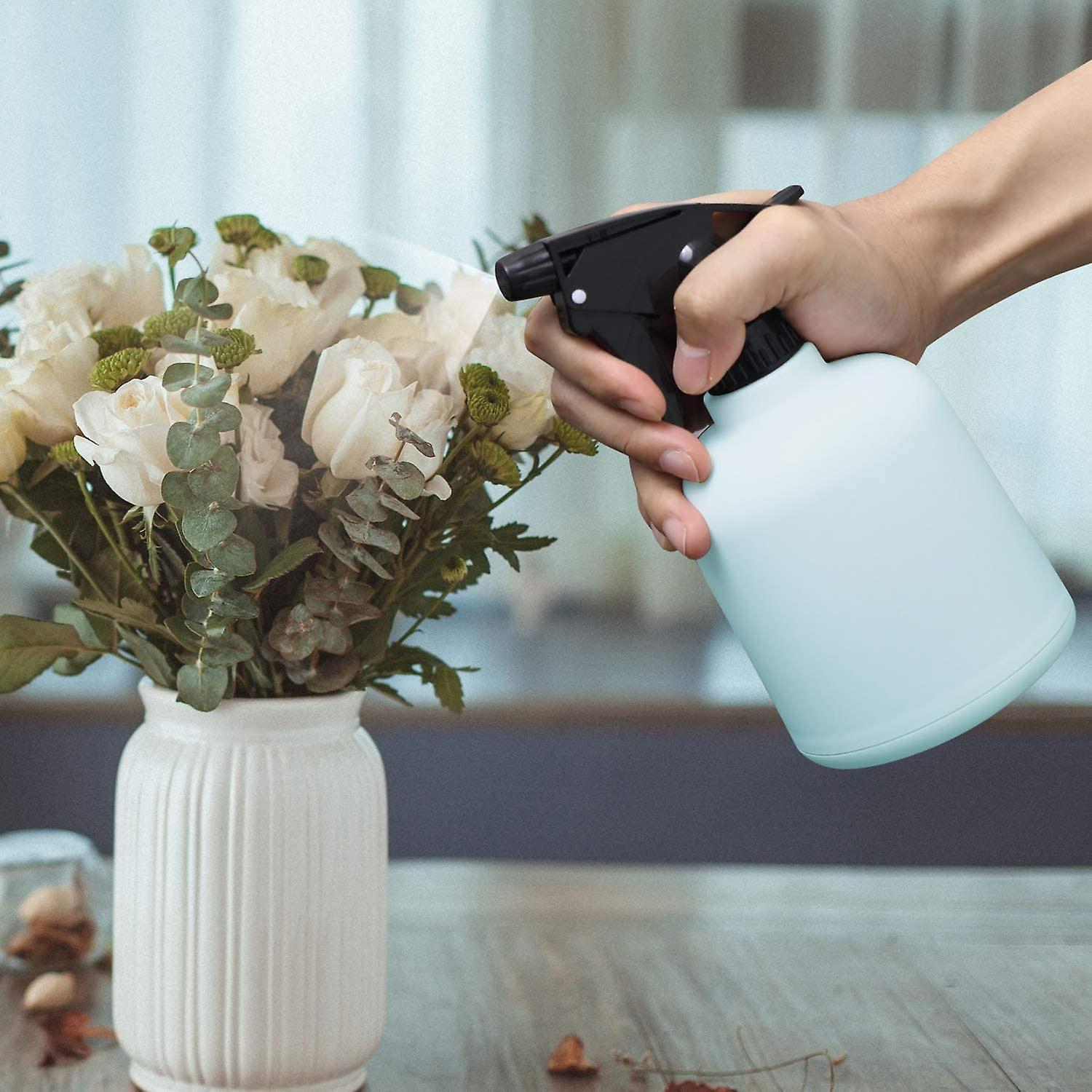 Máy trong công suất nhựa màu xanh có thể điều chỉnh 600 ml cho vườn và làm sạch gói màu xanh độc đáo