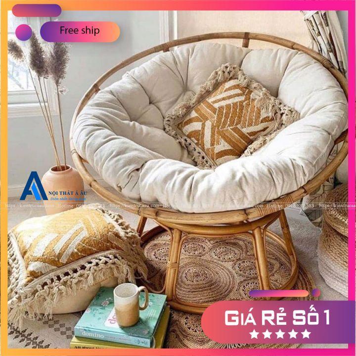 NỆM GHẾ PAPASAN 1M3 - NỆM VẢI BỐ CAO CẤP - Kiến Trúc Á Âu - Nội Thất Mây Tre Đan