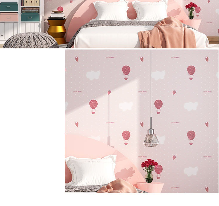 Combo 10 mét giấy dán tường, decal dán tường trang trí nhà cửa KHINH KHÍ CẦU HỒNG khổ 45cm
