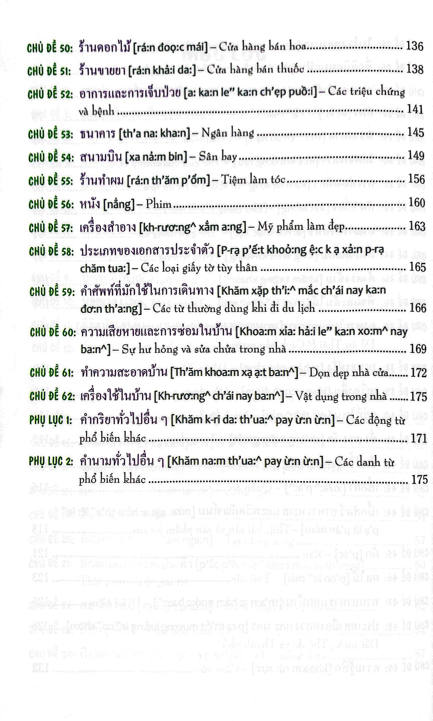 Từ Vựng Tiếng Thái Bằng Hình Theo Chủ Đề - Trình Độ Sơ Cấp-Trung Cấp