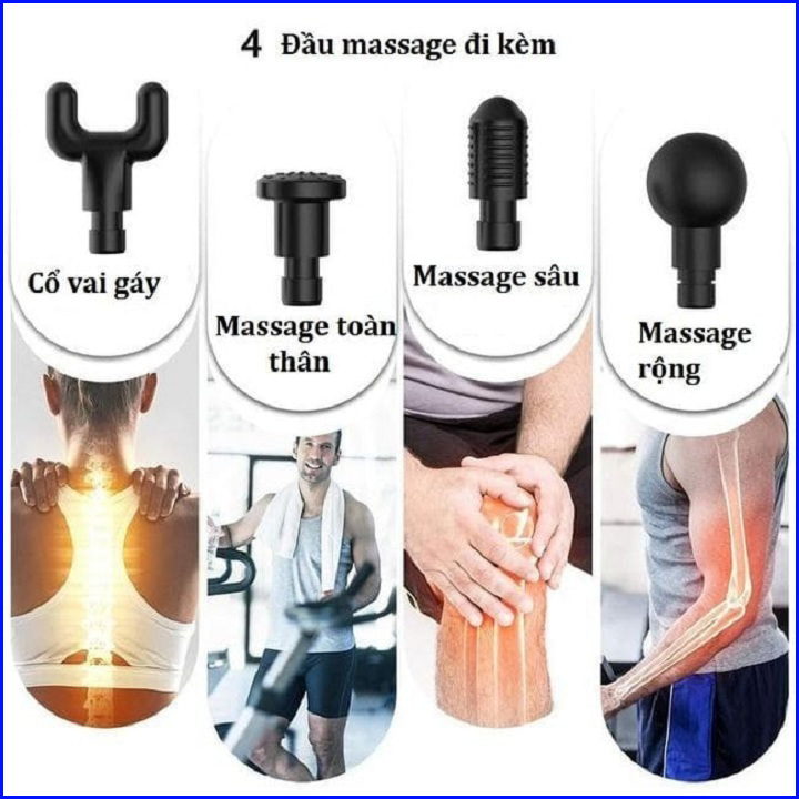 Máy massage đa năng cầm tay. 4 đầu 6 chức năng