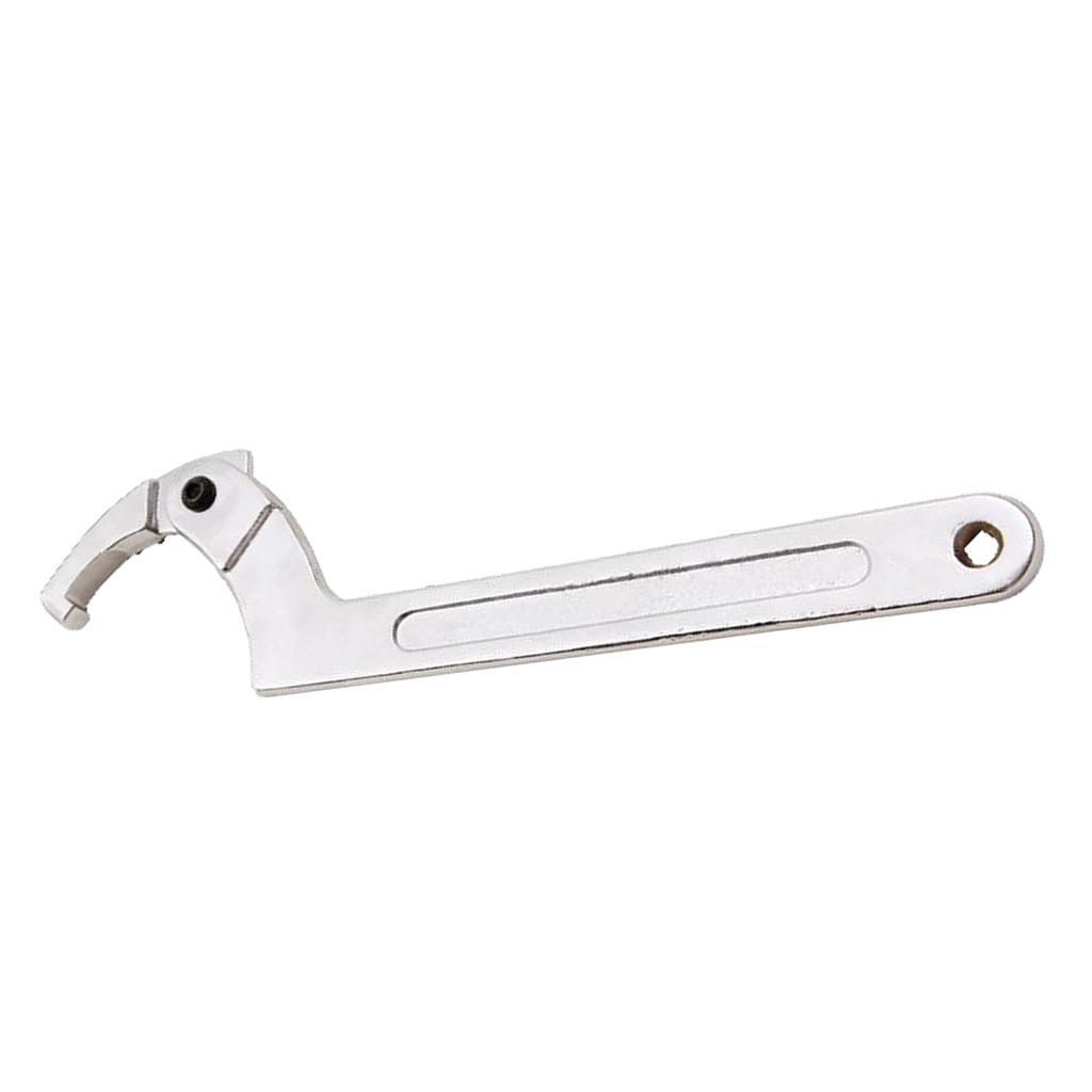2Pcs  Adjustable Square/ Round Head Spanner Hook Wrench Tool