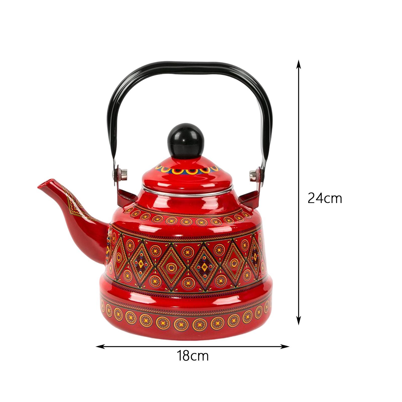 Large 2.5L Enameled Tea Kettle Tea Pot Tableware for Picnic