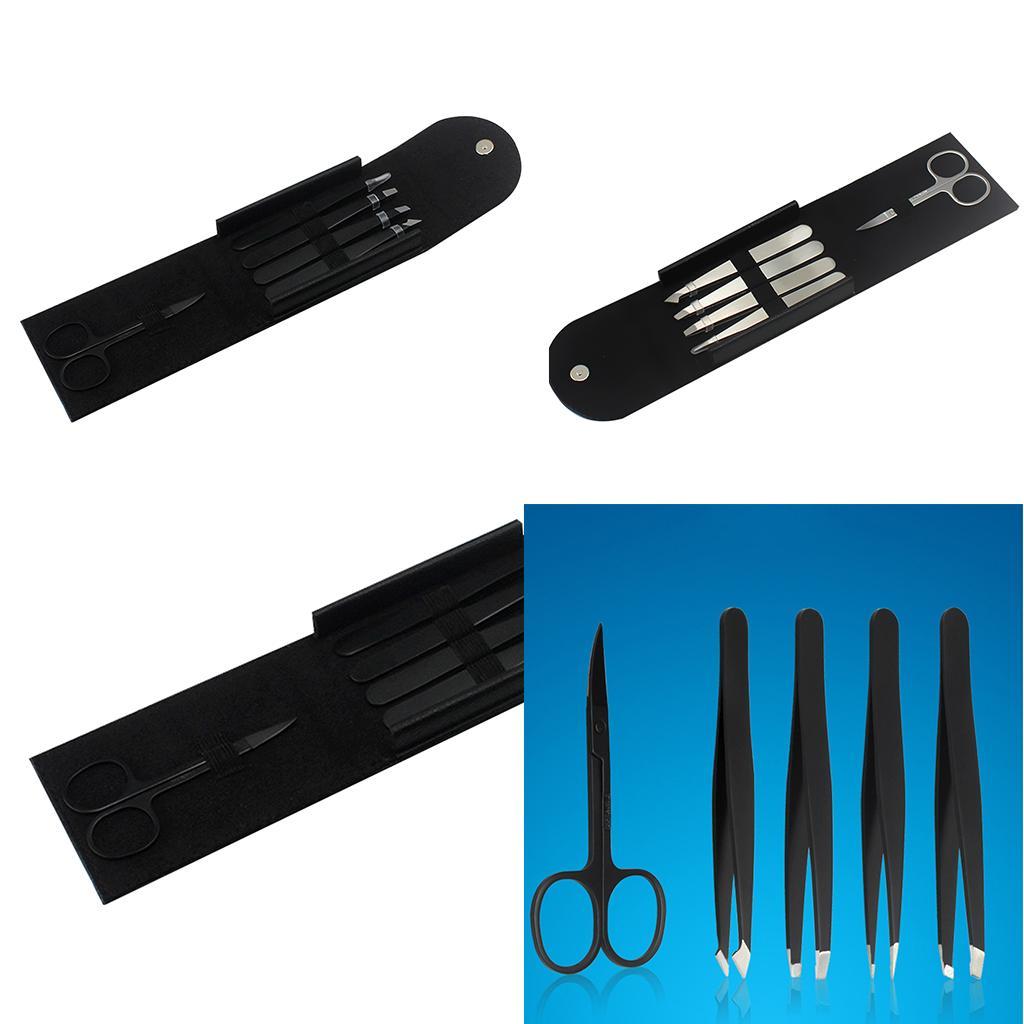 5x Stainless Tweezer Scissors Eyelash Clip Nose Face Ingrown Hair Removal