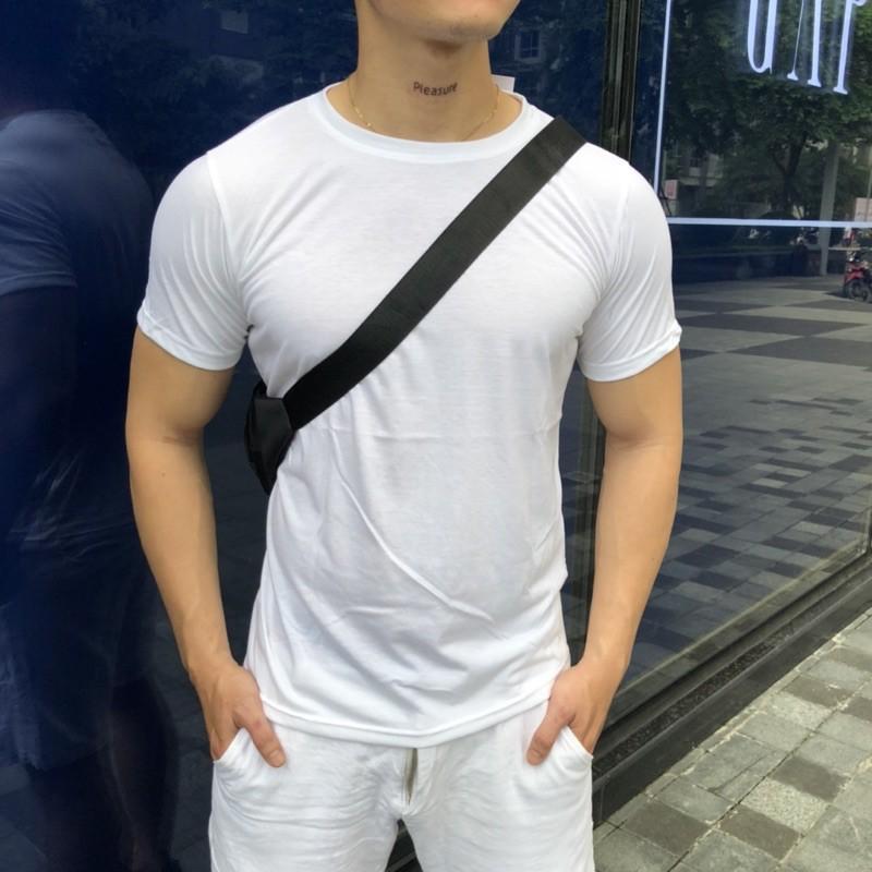 Áo phong Áo thun trơn đen trắng cotton 100%