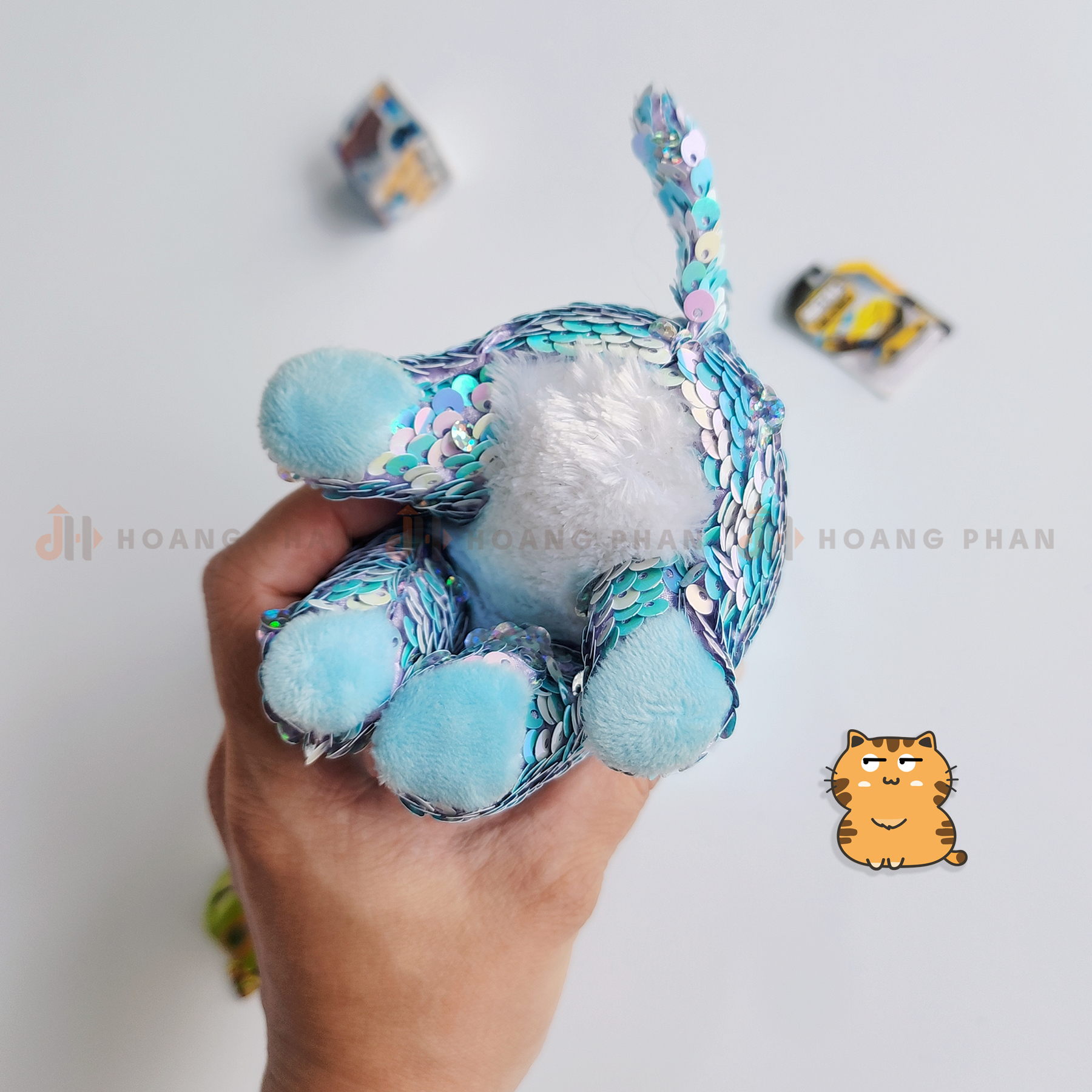 Mèo Bông Sequin Thông Thái Đính Cườm Lấp Lánh