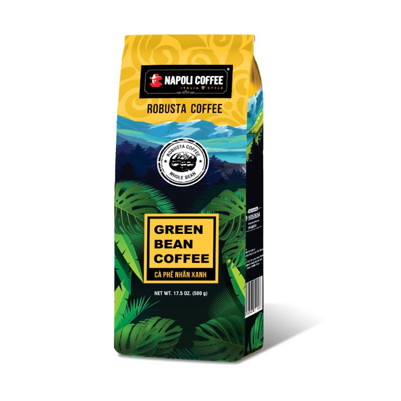 Cà Phê Hạt Robusta/Arabica SẠCH Pha Máy Napoli Coffee Túi 500g Vị Đắng Chát Nguyên Bản Hậu Ngọt