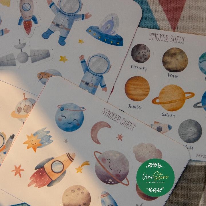 Sticker thiết kế - sticker sheet little astronaut - trang trí sổ tay, nhật kí bullet journal