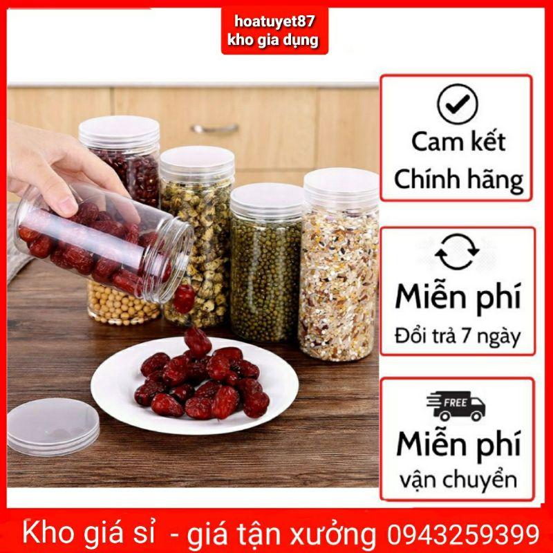 Lọ nhựa giả thủy tinh nắp thiếc xoáy com bo 3 lọ 500ml/700ml/1000ml/1200ml/1500ml
