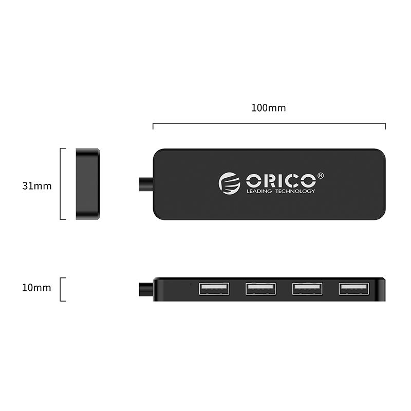 Bộ chia USB HUB ORICO FL01-BK 4 cổng USB 2.0- Hàng Chính Hãng