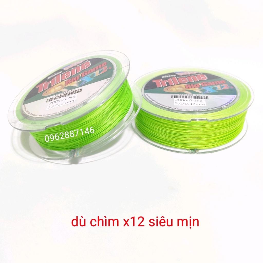Dù chìm câu cá dây dù chìm triline x12 siêu mịn siêu tải 200m