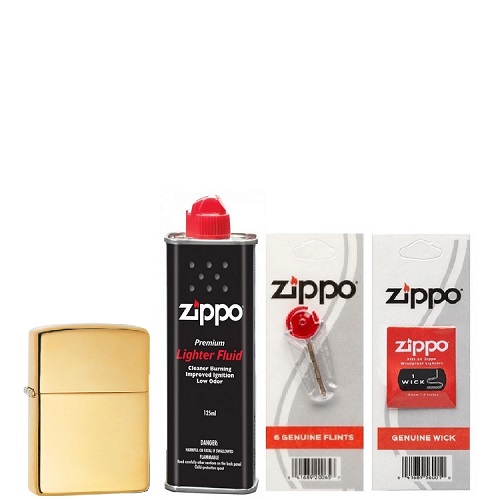 Bộ sản phẩm : Bật lửa Zippo Armor 169+Xăng+Đá+Bấc