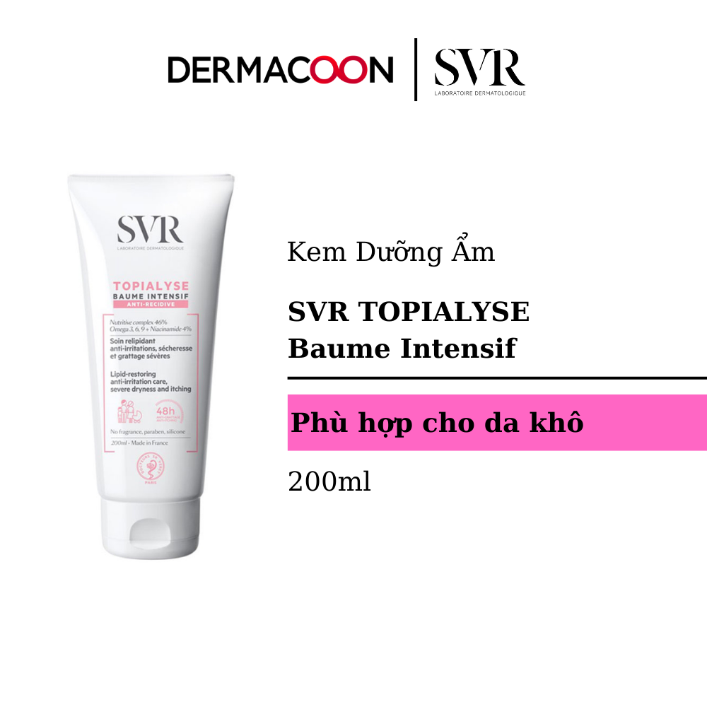 Kem Làm Mềm Nhẹ Dịu Và Dưỡng Ẩm, Dành Cho Da Khô Và Da Cơ Địa SVR TOPIALYSE Baume Intensif 200ml