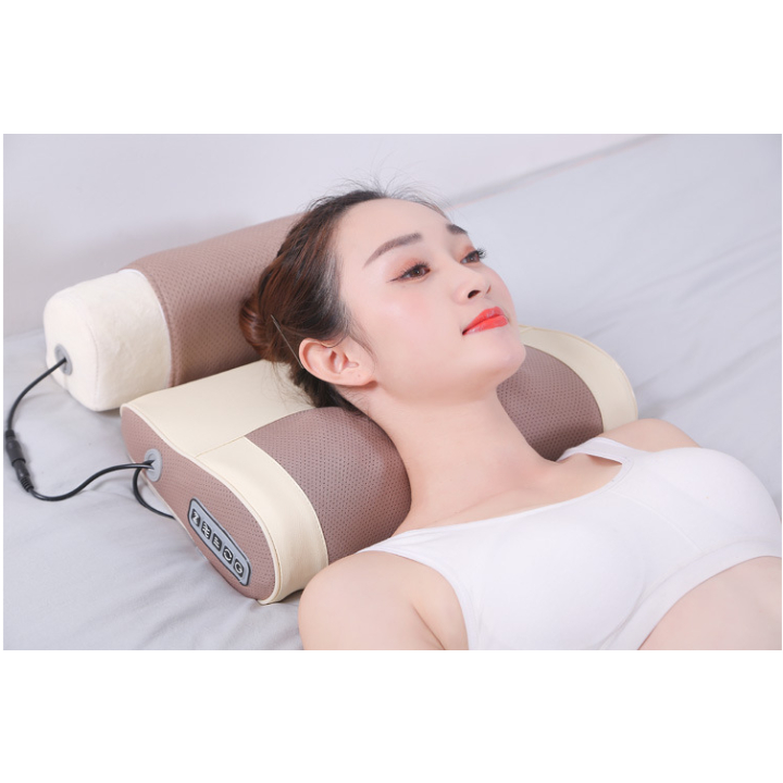 Combo Máy mát xa massage Fascial Gun Phoenix 7 + Gối đôi mát xa hồng ngoại 16 bi - Thiết bị mát xa và bấm huyệt toàn thân 10 trong 1 - Hỗ trợ mát xa chuyên sâu cổ vai gáy và châm cứu toàn thân