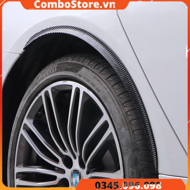 Dải cao su bảo vệ vòm bánh xe ô tô - viền carbon bảo vệ vè bánh xe hơi chống trầy xước