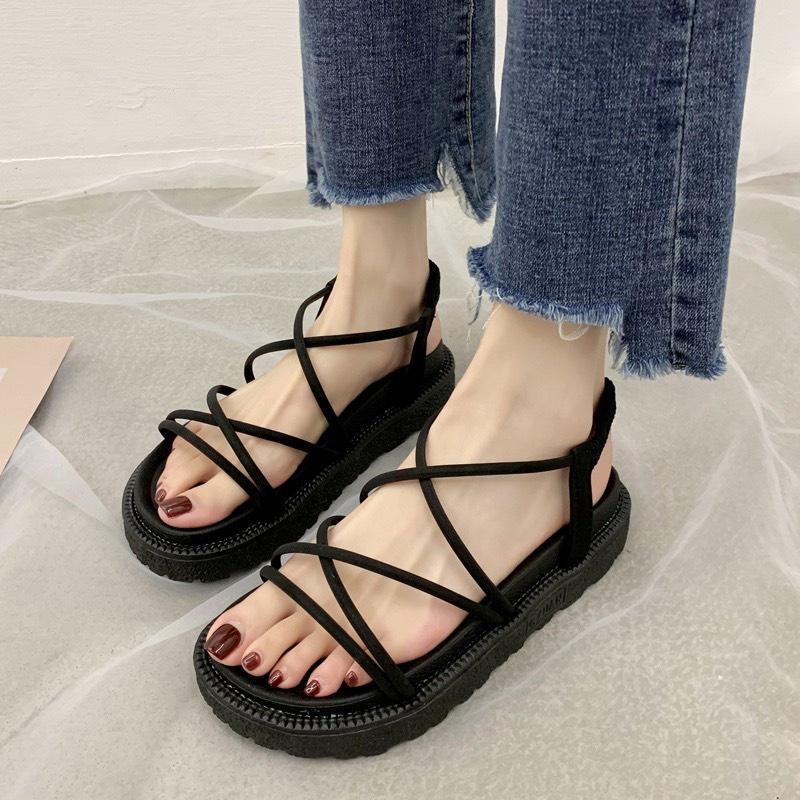 Sandal Quai Hậu Dây Mảnh Đan Chéo Đế Siêu Mềm 2.5cm G165