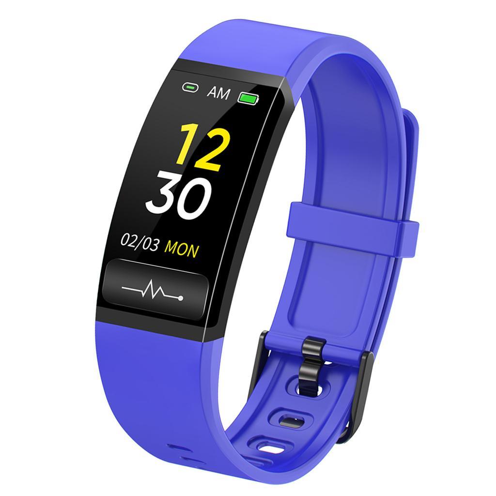 Smart Watch Tracker Body Temperature Blood Pressure Heart Rate IP67 Blue